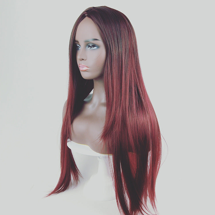 Long Straight Gradient Luxury Synthetic Wig
