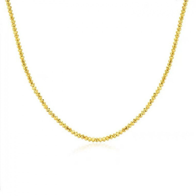 18K Gold-Plated Laser Bead Wave Necklace