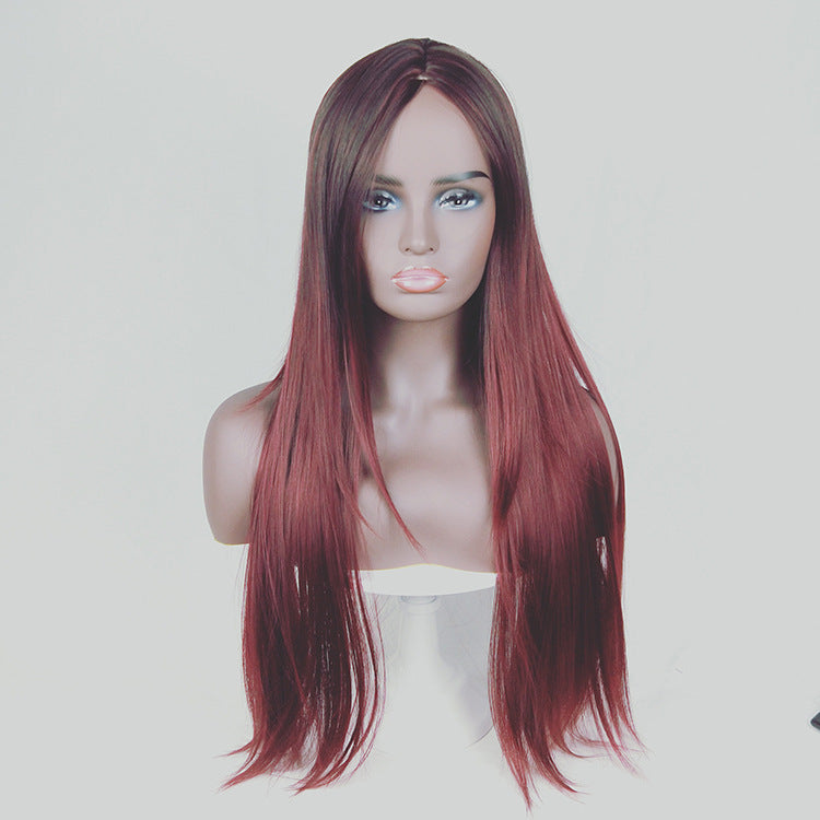 Long Straight Gradient Luxury Synthetic Wig